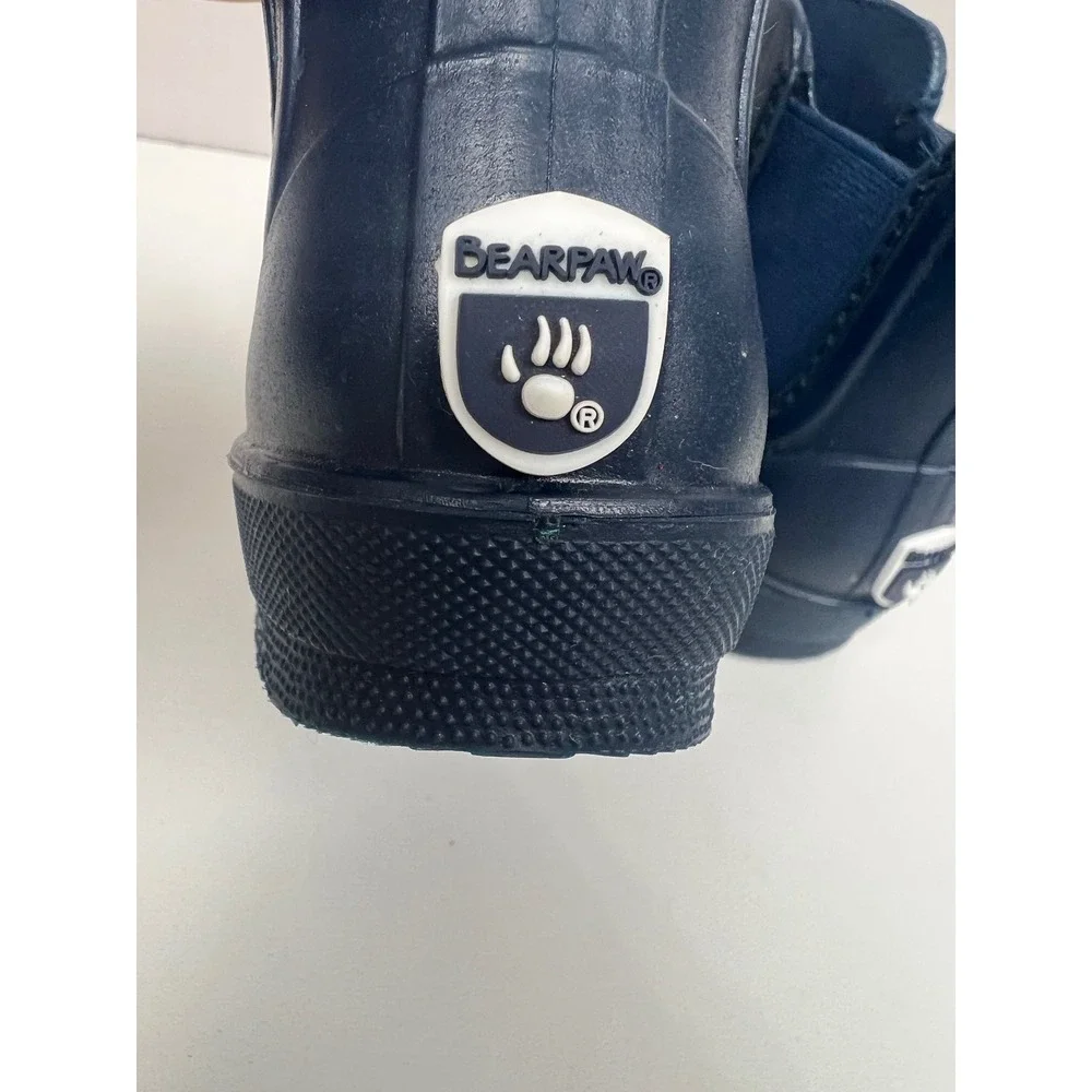 Bearpaw Toddler Navy Blue Rubber Rain Boots Waterproof Chelsea Size 4